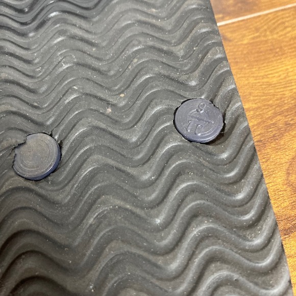 Eve Womens Flip Flop Sandals Navy Blue Wood Grain Striped Thong Beach Shoes 9/10 - Picture 7 of 8